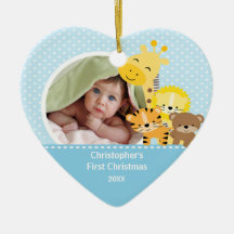 Babys First Christmas Photo Ornament Giraffe