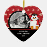 Babys First Christmas Photo Ornament Penguin