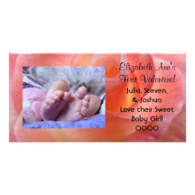 Baby's First Valentine! Photo Cards Pink Rose