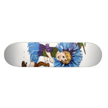 Bachelor Button Custom Skateboard