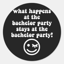 Bachelor party round stickers