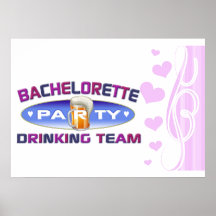bachelorette drinking team party bridal wedding posters