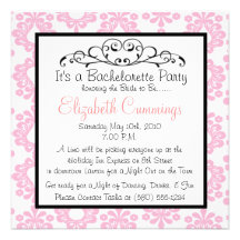 bachelorette party invite fun simple classy pink