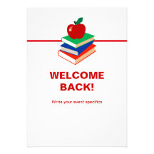 Back to School, Books and Apple Custom Invite
