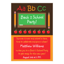 Back to School Party Invitation