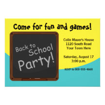 Back to School Party Personalised Invites