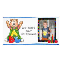 Back to school photocard photo card template