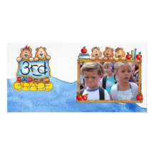 Back to school photocard photo card template