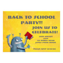 Back to School Robot Party Invitation