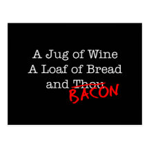 Bacon A Jug of Wine Post Cards