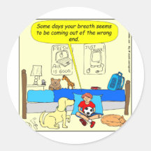Bad Breath colour cartoon Round Sticker