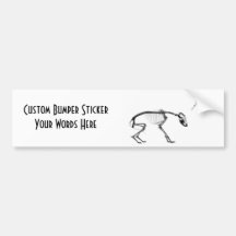Bad Dog X-Ray Skeleton in Black & White Bumper Stickers