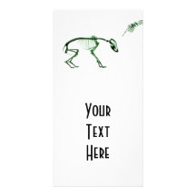 Bad Dog X-ray Skeleton in Green Picture Card