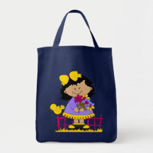 Bag Kid's Girls Little Girl Bird Flowers