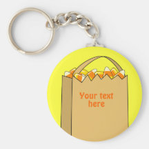 Bag of Candy Corn Fun Halloween Template Keychains