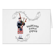 Bagpipe Player in Red Kilt Card