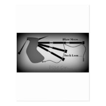 Bagpipe Theme (B/W) Postcards