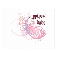 Bagpipes Babe Post Card