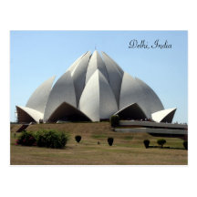 bahai lotus temple postcard