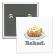 BAKED text baked potato Button