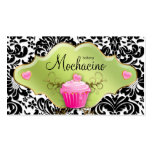 Bakery Business Card Cupcake Gold Swirls Lime Pink