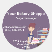 Bakery/Pastry Shop 4 Design Round Sticker