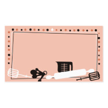 baking baker pastry chef utensils retro business c business cards