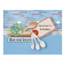 Baking tools recipe card postcards