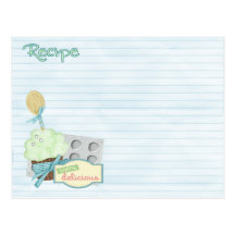 baking tools recipe card postcards