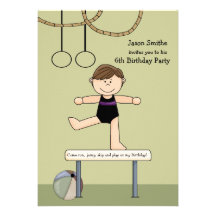 Balancing Act Gymnastics Party Invitation