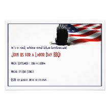 Bald Eagle Flies the Flag Labour Day Custom Announcements