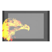 bald eagle yellow graphic black back stationery