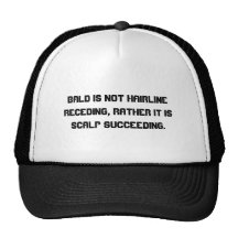 Bald is not hairline receding, rather it is sca... hats