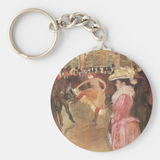 Ball at the Moulin Rouge by Toulouse Lautrec Keychain