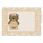 Ballerina Bear Pastel Gold Greeting Card