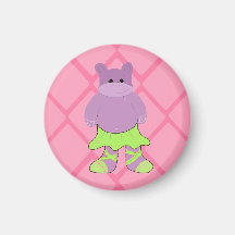 Ballerina Hippo Refrigerator Magnet