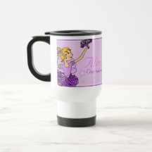 Ballerina long name purple & gold girl travel mug