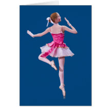 Ballerina on Blue Card