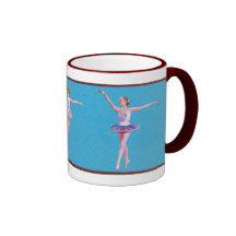 Ballerina on Point  in Blue and Purple Coffee Mug