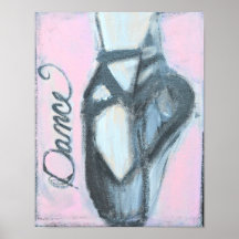 Ballet slipper art poster