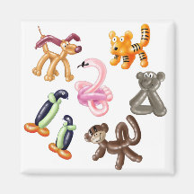 BALLOON ANIMAL PARTY FRIDGE MAGNET