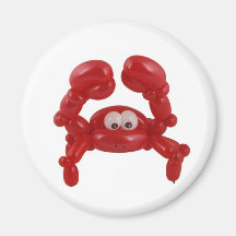 Balloon crab refrigerator magnet