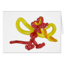 Balloon dragon greeting card