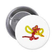 Balloon dragon pinback button
