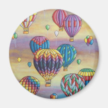 balloon flight fridge magnet