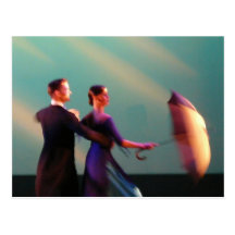 Ballroom Dancers with Umbrella Post Cards