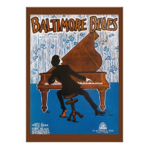 Baltimore Blues Vintage Song Sheet Cover Custom Invites