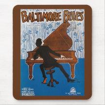Baltimore Blues Vintage Song Sheet Cover Mouse Pad