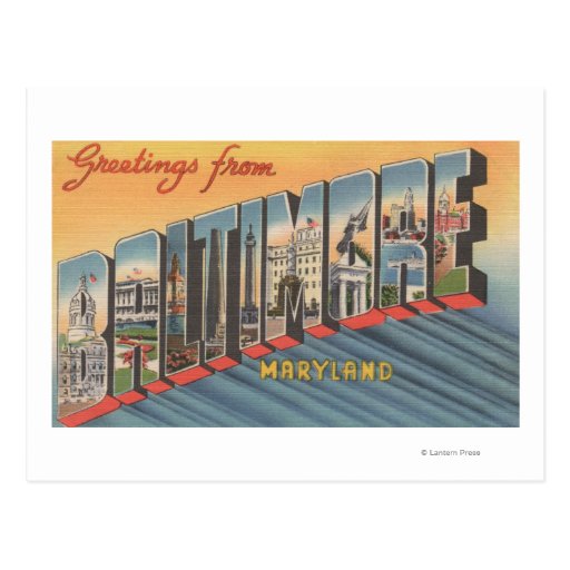 Baltimore, Maryland - Large Letter Scenes 2 Postcards