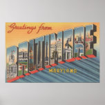 Baltimore, Maryland - Large Letter Scenes 2 Poster